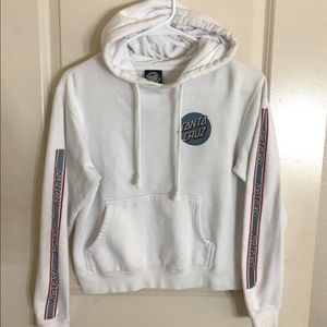 woman’s white santa cruz pullover hoodie